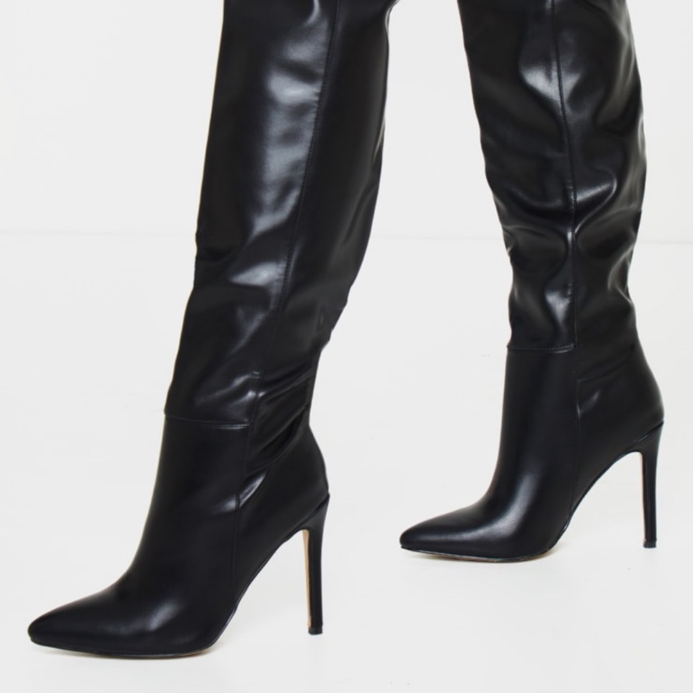 Black Thigh High Boots